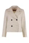 Max Mara Studio Assuan Double-breasted Jacket In Neutral