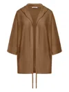 Max Mara Aster Wool Cardigan Drawstrings On Sleeves Knitwear Brown In Brown