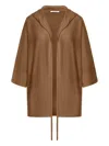 Max Mara Aster Wool Cardigan Drawstrings On Sleeves Knitwear Brown In Brown