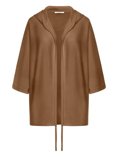 MAX MARA 'ASTER' CARDIGAN IN HAZELNUT-COLORED PURE WOOL YARN MAX MARA