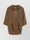 Max Mara Aster Cardigan With Drawstring Detail And Hood In Brown