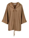 Max Mara Aster Wool Cardigan Drawstrings On Sleeves Knitwear Brown In Brown