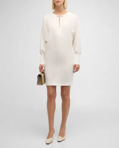 Max Mara Asti Chain-embellished Cutout Mini Shift Dress In White