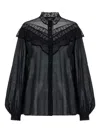 Max Mara Astice Lace-trimmed Blouse In Black