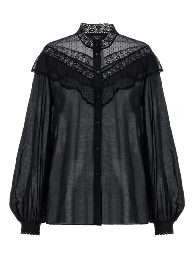 Max Mara Astice Lace-trimmed Blouse In Black