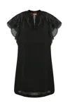 Max Mara Astor Short Dress In Ramie Canvas In Nero