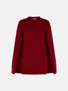 Max Mara 'astoria 1234' Cape Dress In Raspberry Wool And Cachemire In Red