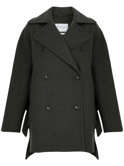 Max Mara Asturie Short Coat In Wool And Cashmere In Grey