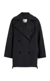 Max Mara Asturie Wool-cashmere Short Coat In Dark Grey