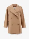 Max Mara Womens Camel Rebus Notch-lapel Relaxed-fit Wool And Cashmere Coat In Beige