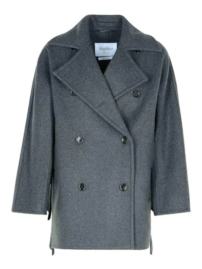 MAX MARA ASTURIE1234 GREY CASHMERE BLEND COAT