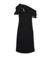 Max Mara Asymmetric Bow Mini Dress In Black