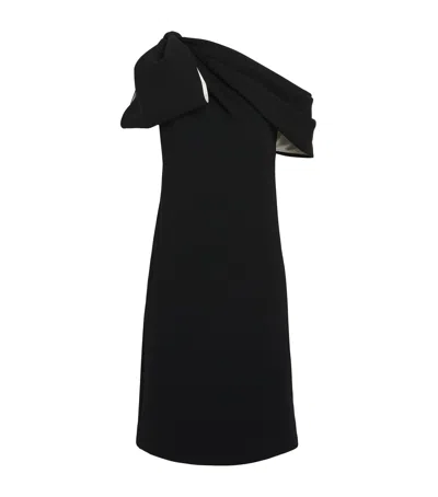 Max Mara Asymmetric Bow Mini Dress In Black