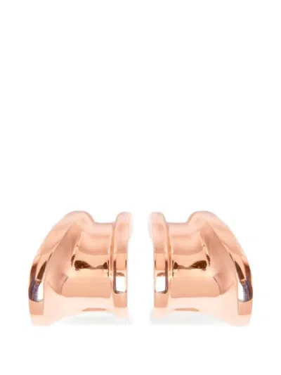 Max Mara Asymmetric Clip-on Earrings In Gold