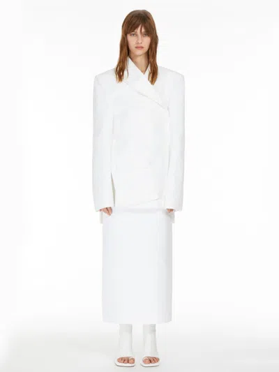 Max Mara Asymmetric Double-breasted Blazer In White