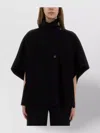 Max Mara Asymmetric Front Coat High Collar Short Sleeves In Black