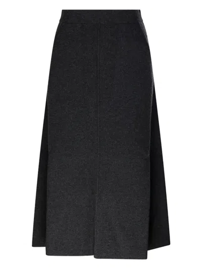 Max Mara Asymmetric-hem Midi Skirt In Black