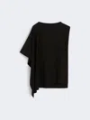 Max Mara Asymmetric Jersey Top In Black