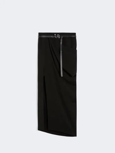 Max Mara Asymmetric Skirt With Draping In Black