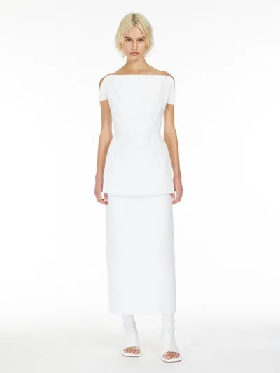 Max Mara Asymmetric Sleeveless Top In White