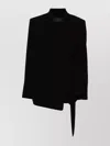 Max Mara Asymmetric Wrap Jacket Buttoned Cuffs In Black
