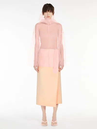 Max Mara Asymmetric Wrap Skirt In Pink