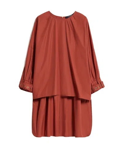 Max Mara Asymmetrical Bottom Blouse In Brown