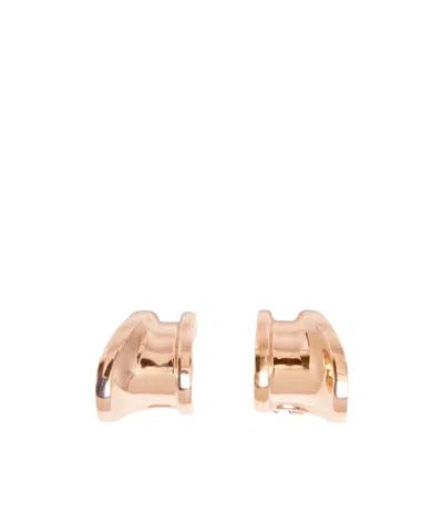Max Mara Asymmetric Metal Earrings In Gold