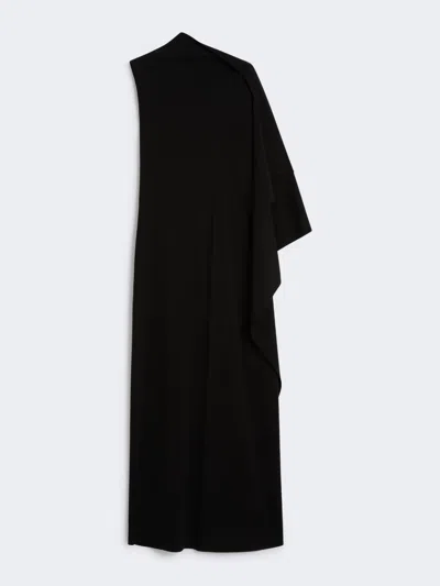 Max Mara Asymmetrical Fitted Dress In Black
