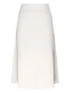 Max Mara Mid-length A-line Knitted Skirt With Subtle Side Slits In White