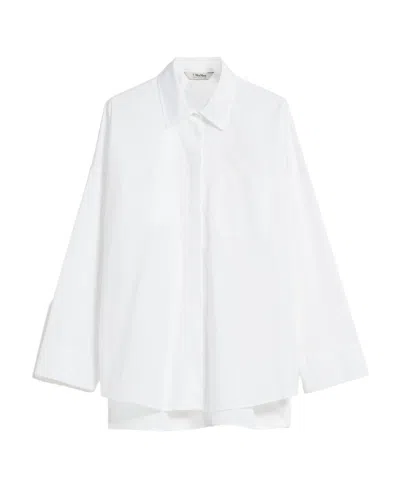 Max Mara Asymmetrical Hem Shirt In White