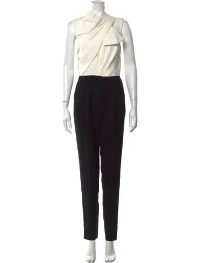 Pre-owned Max Mara Asymmetrical Jumpsuit In Black/neutrals