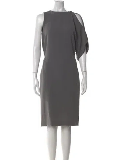 Pre-owned Max Mara Asymmetrical Knee-length Dress In Gray