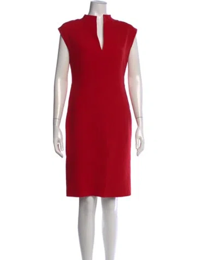Pre-owned Max Mara Asymmetrical Knee-length Dress In Red