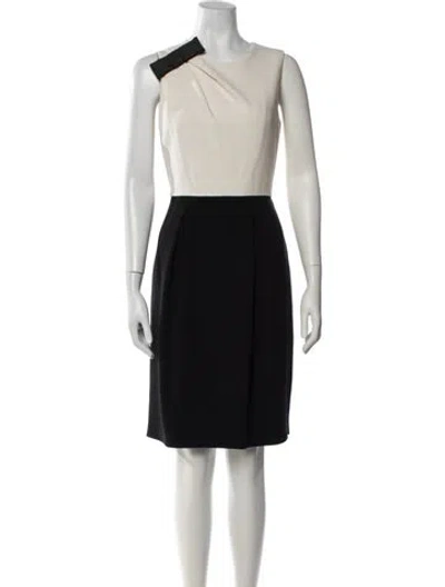 Pre-owned Max Mara Asymmetrical Knee-length Dress W/ Tags In Black