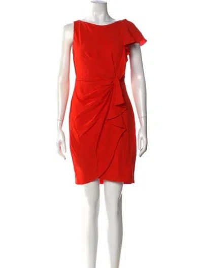 Pre-owned Max Mara Asymmetrical Mini Dress In Orange