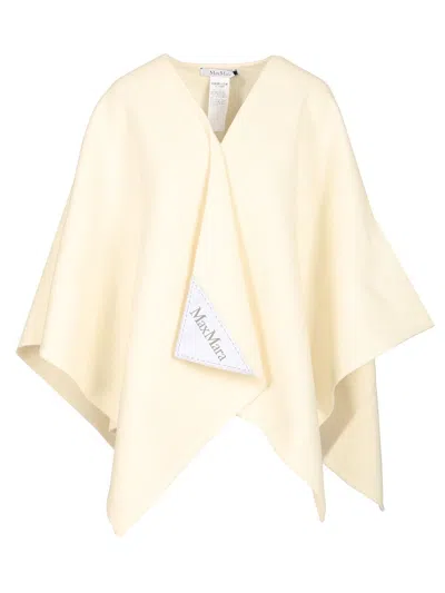 Max Mara Asymmetrical Poncho In Neutral