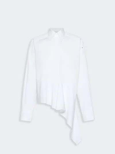 Max Mara Asymmetrical Poplin Shirt In White