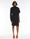 Max Mara Asymmetrical Stretch Georgette Dress In Black