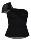 Max Mara Bellico Viscose Blend Top In Black