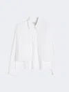 Max Mara Asymmetrical Washed Cotton Shirt In White