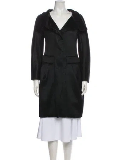 Pre-owned Max Mara Atelier Alpaca Coat In Black