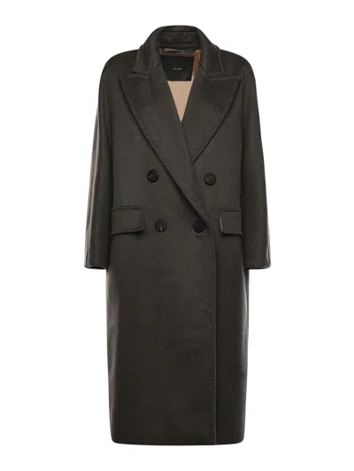 Max Mara Atelier Cappotto Angus Loden In Black