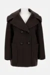 Max Mara Double-breasted Wide-lapel Jacket In Brown