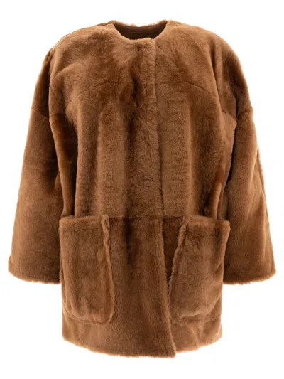 MAX MARA MAX MARA ATELIER LACON SHEARLING REVERSIBLE COAT