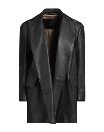 Max Mara Atelier Woman Blazer Black Size 4 Lambskin