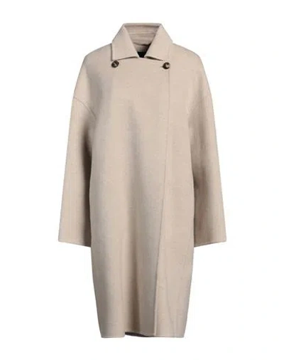 Max Mara Atelier Woman Coat Beige Size 8 Cashmere In Neutral