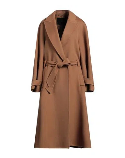 Max Mara Atelier Woman Coat Camel Size 8 Cashmere In Beige
