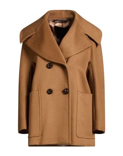 Max Mara Atelier Woman Coat Camel Size 8 Cashmere In Orange