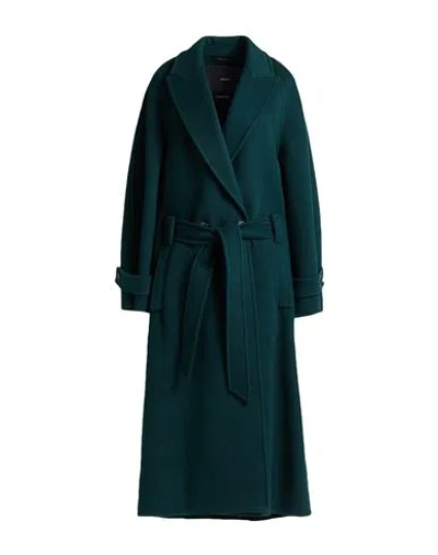 Max Mara Atelier Woman Coat Dark Green Size 8 Cashmere